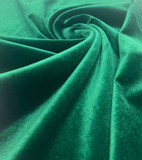 Bottle Green Plain Velour Spandex Stretch Fabric - T9 Fabrics