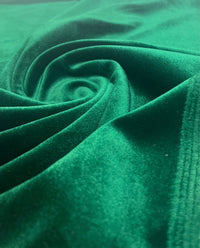 Bottle Green Plain Velour Spandex Stretch Fabric - T9 Fabrics