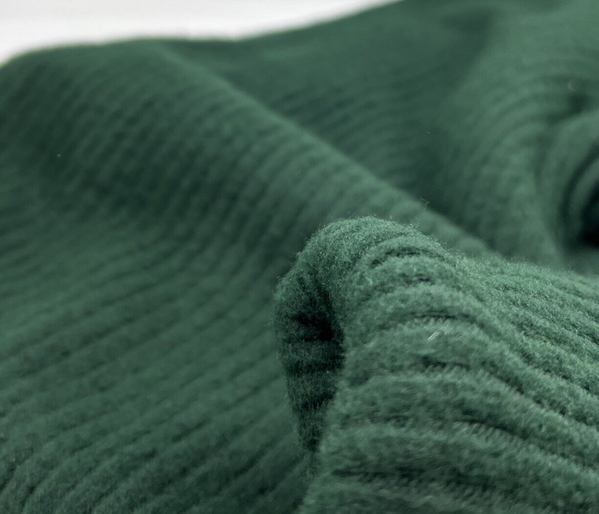 Bottle Green Soft Brushed Cosy Wide Rib Stretch Fabric - T9 Fabrics