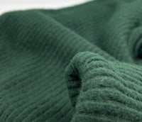 Bottle Green Soft Brushed Cosy Wide Rib Stretch Fabric - T9 Fabrics