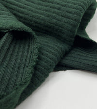 Bottle Green Soft Brushed Cosy Wide Rib Stretch Fabric - T9 Fabrics