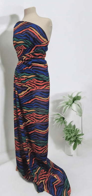 Bright Animal Mix Printed Chiffon Dress Fabric - T9 Fabrics