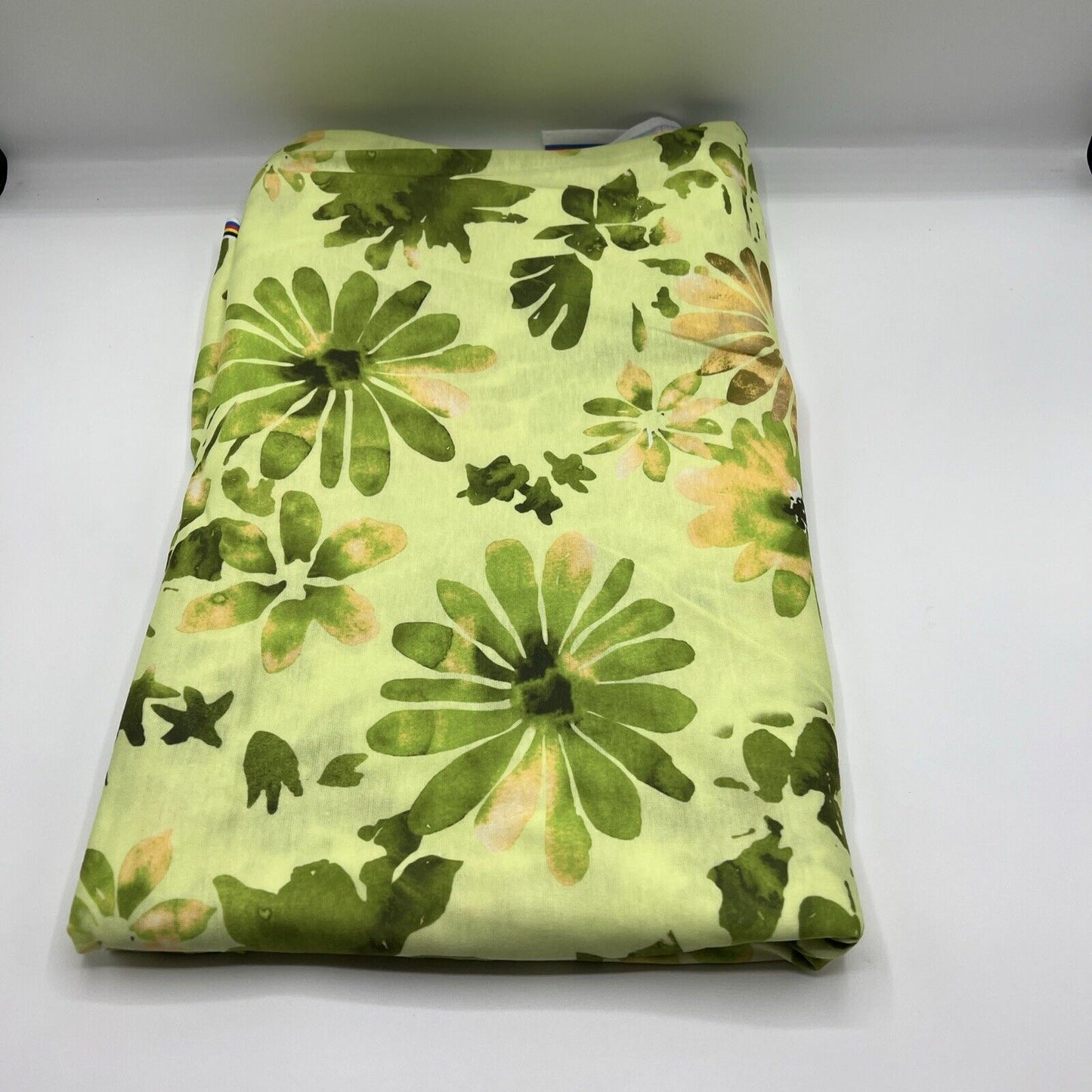 Bright Green Floral Print Spun Poly Stretch Fabric - T9 Fabrics