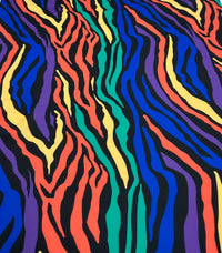 Bright Multi Animal Printed Scuba Crepe Jersey Fabric 4 Way Stretch - T9 Fabrics