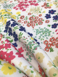 Bright Multi Colour Small Floral Printed Scuba Crepe Jersey Fabric 4 Way Stretch - T9 Fabrics