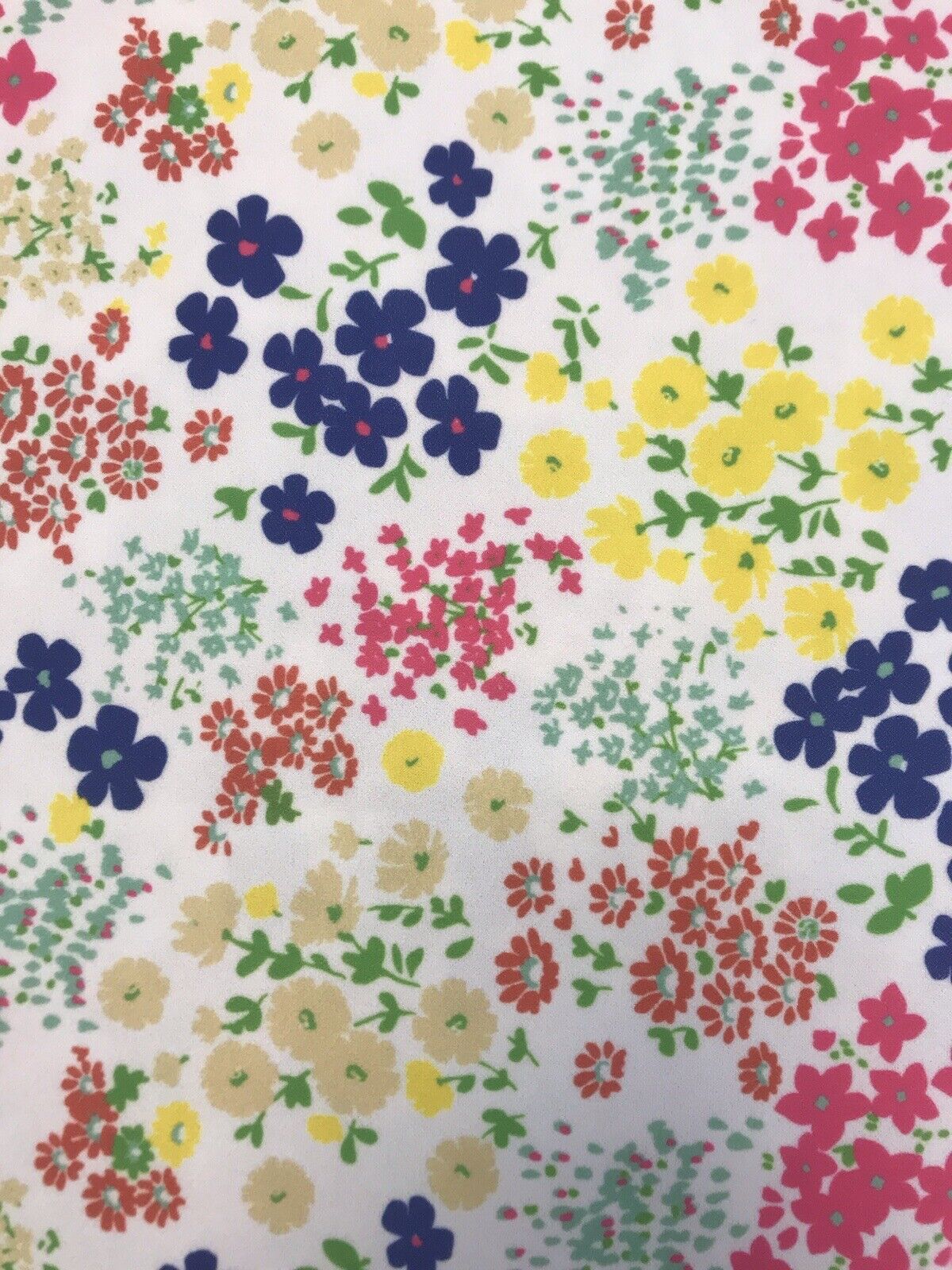 Bright Multi Colour Small Floral Printed Scuba Crepe Jersey Fabric 4 Way Stretch - T9 Fabrics