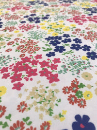 Bright Multi Colour Small Floral Printed Scuba Crepe Jersey Fabric 4 Way Stretch - T9 Fabrics