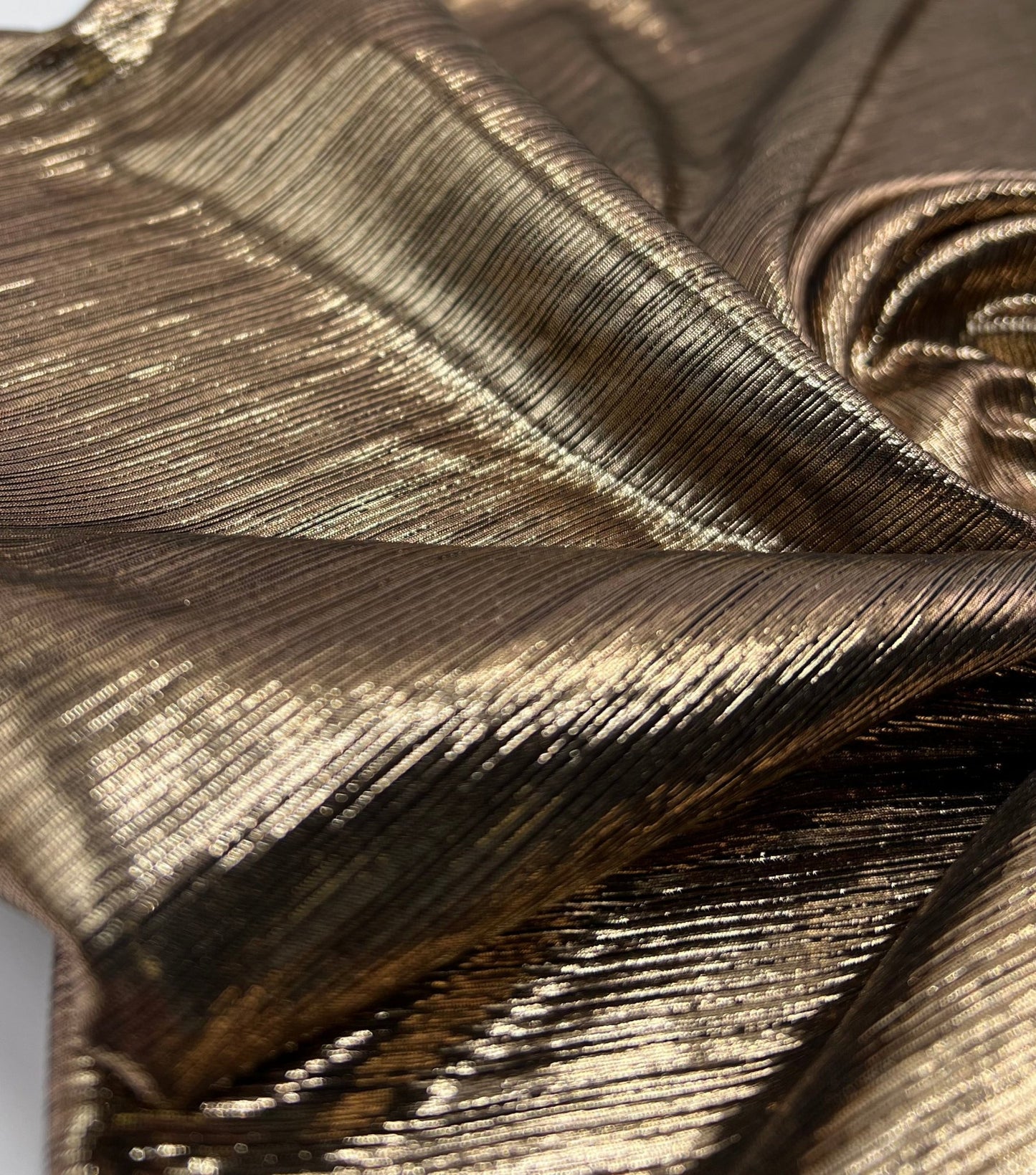 Bronze Metallic Foil Rib Fabric - T9 Fabrics