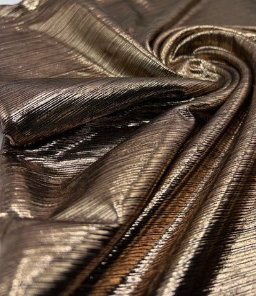 Bronze Metallic Foil Rib Fabric - T9 Fabrics