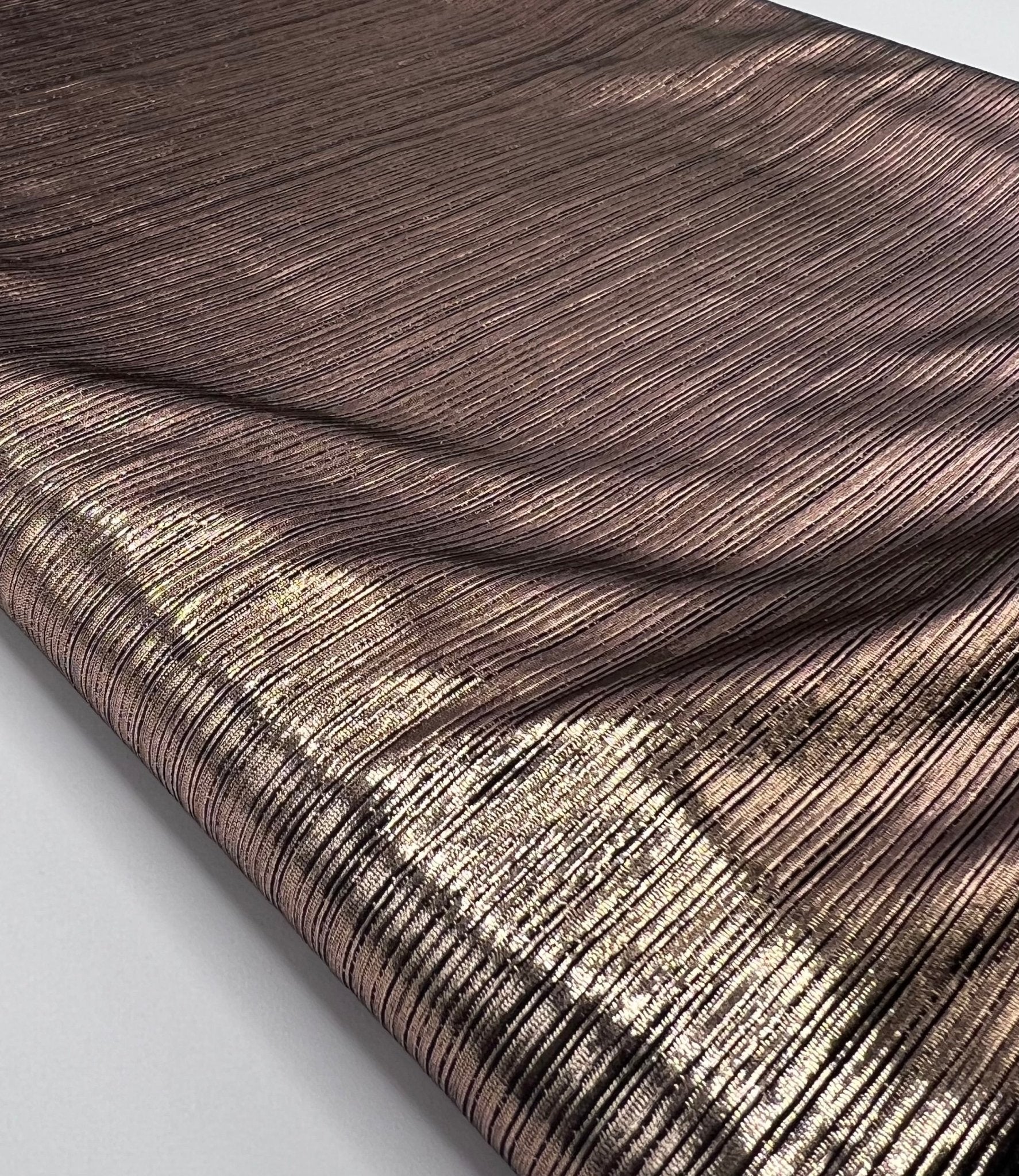 Bronze Metallic Foil Rib Fabric - T9 Fabrics