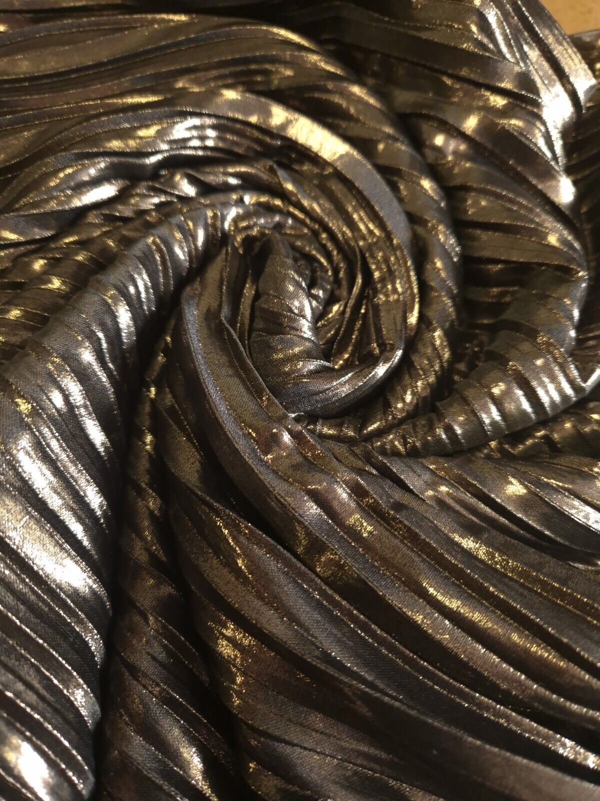 Bronze Metallic Plisse Fabric - T9 Fabrics