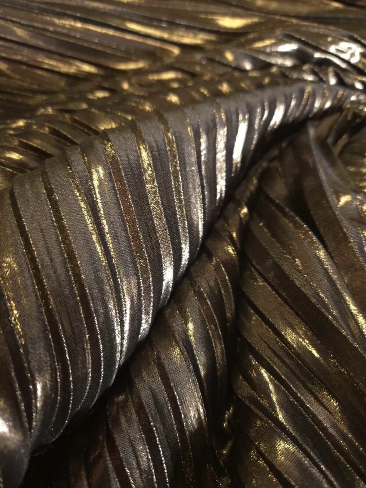 Bronze Metallic Plisse Fabric - T9 Fabrics