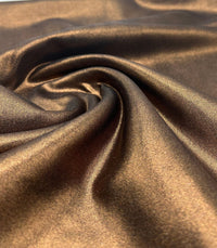 Bronze Metallic Printed Plain Scuba 2 Way Stretch Jersey Fabric - T9 Fabrics