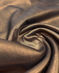 Bronze Metallic Printed Plain Scuba 2 Way Stretch Jersey Fabric - T9 Fabrics