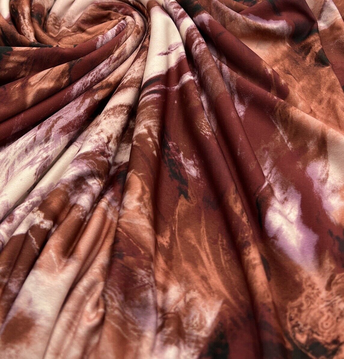 Bronze Mix Print Soft Touch Stretch Fabrics - T9 Fabrics