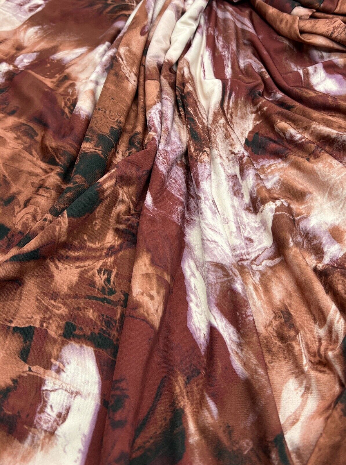 Bronze Mix Print Soft Touch Stretch Fabrics - T9 Fabrics