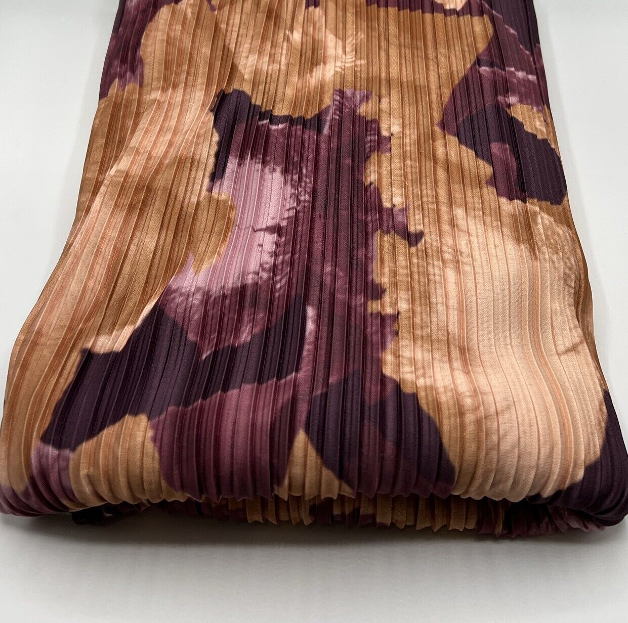 Bronze Purple Printed Plisse Fabric - T9 Fabrics