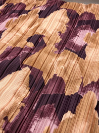 Bronze Purple Printed Plisse Fabric - T9 Fabrics