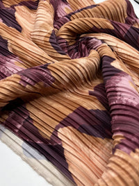 Bronze Purple Printed Plisse Fabric - T9 Fabrics