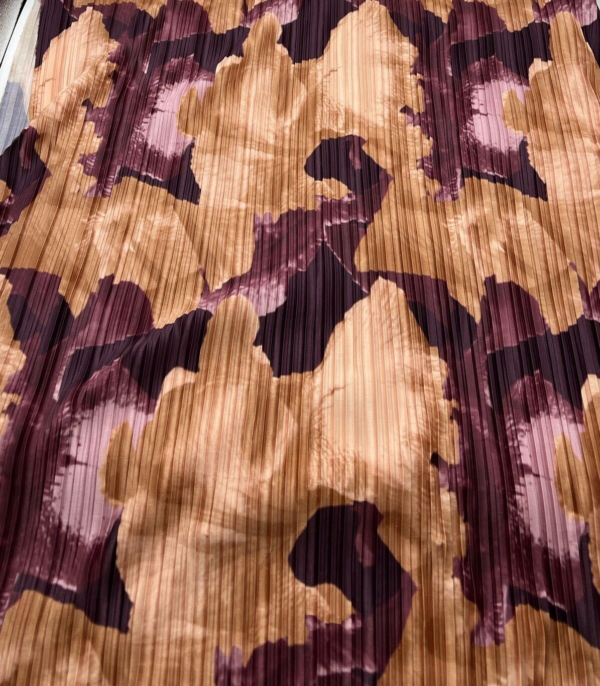 Bronze Purple Printed Plisse Fabric - T9 Fabrics