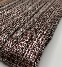 Bronze Silver Metallic Foil Shiny Plisse Pleated Stretch Fabric - T9 Fabrics