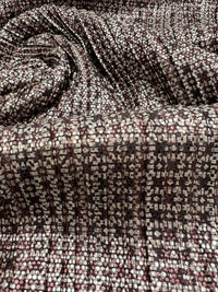 Bronze Silver Metallic Foil Shiny Plisse Pleated Stretch Fabric - T9 Fabrics