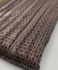 Bronze Silver Metallic Foil Shiny Plisse Pleated Stretch Fabric - T9 Fabrics