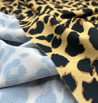 Brown Animal Print Lightweight Bubble Crepe Fabric - T9 Fabrics