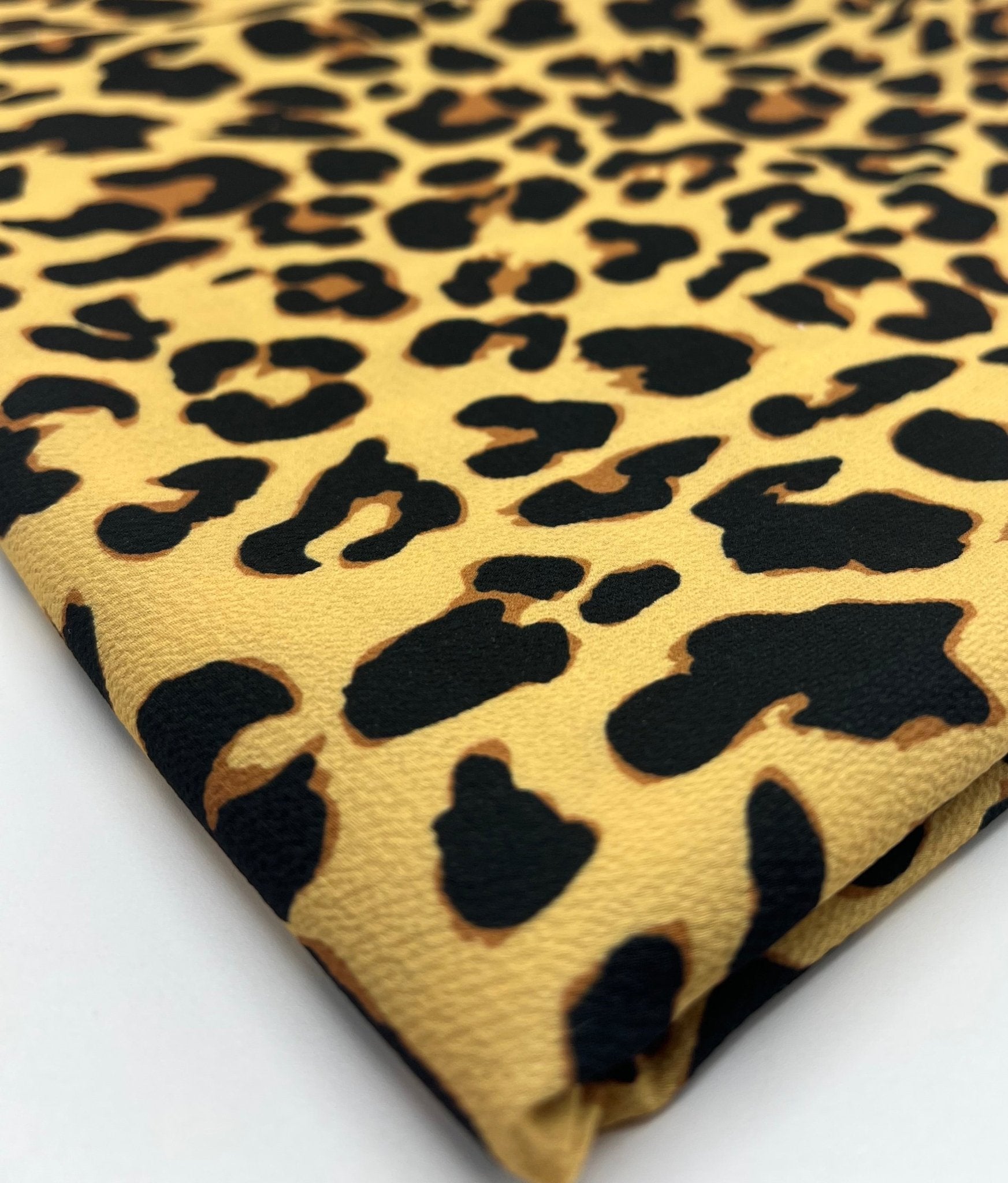 Brown Animal Print Lightweight Bubble Crepe Fabric - T9 Fabrics