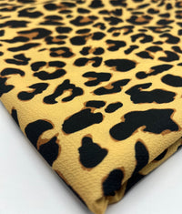 Brown Animal Print Lightweight Bubble Crepe Fabric - T9 Fabrics