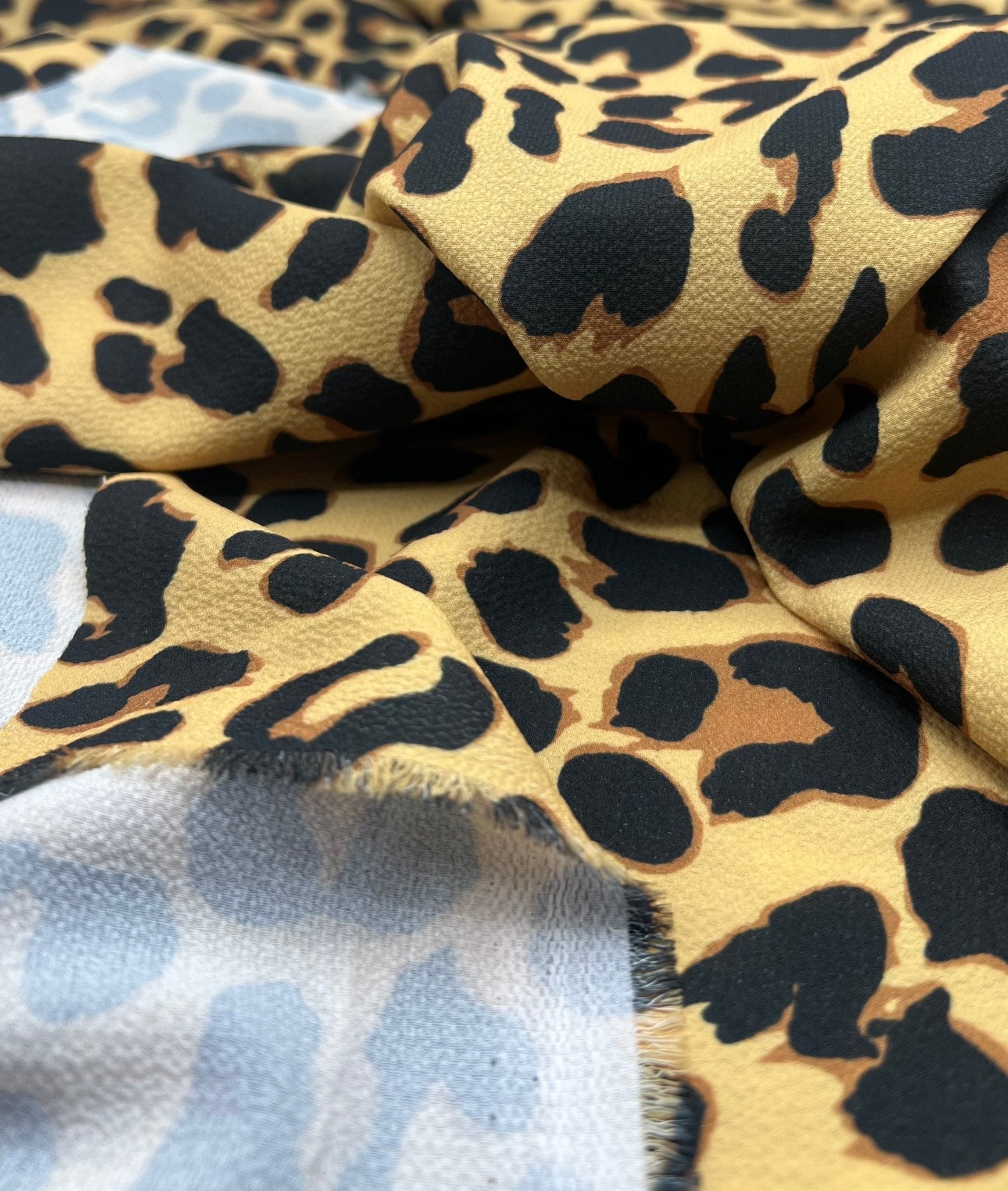 Brown Animal Print Lightweight Bubble Crepe Fabric - T9 Fabrics