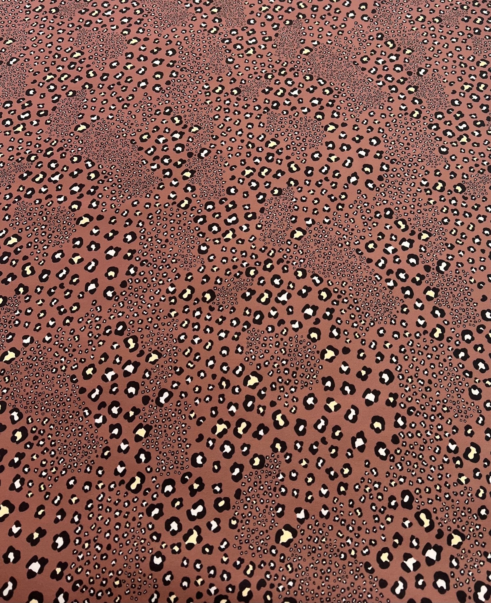 Brown Animal Printed Scuba Crepe Jersey Fabric 4 Way Stretch - T9 Fabrics