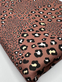 Brown Animal Printed Scuba Crepe Jersey Fabric 4 Way Stretch - T9 Fabrics