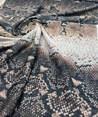 Brown Animal Snake Mesh Fabric Stretch - T9 Fabrics