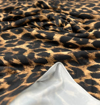 Brown Black Leopard Print Soft Touch 4 Way Stretch Fabric - T9 Fabrics