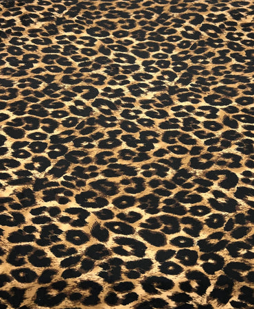 Brown Black Leopard Print Soft Touch 4 Way Stretch Fabric - T9 Fabrics