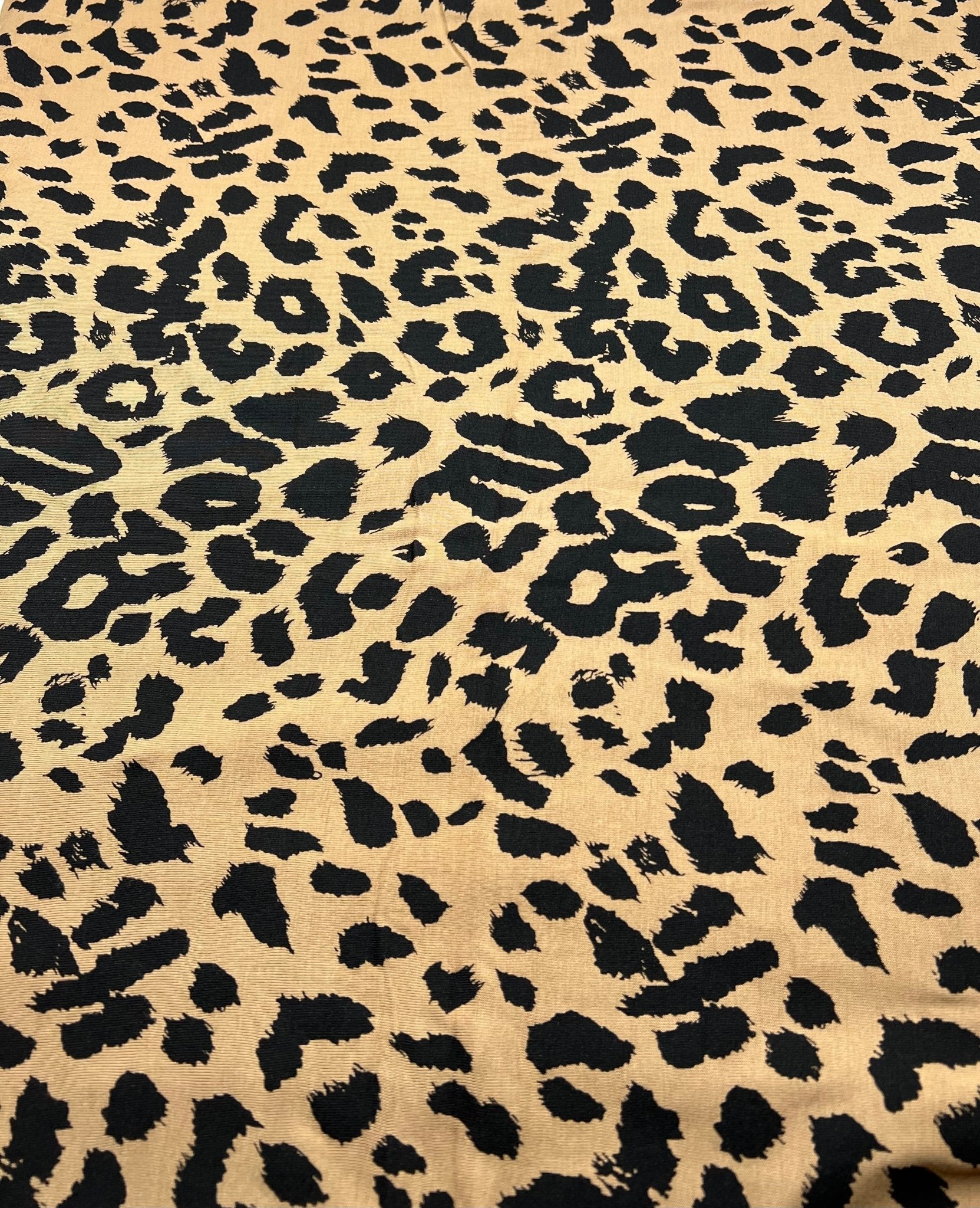 Brown Black Leopard Print Viscose Elastane Fabric - T9 Fabrics