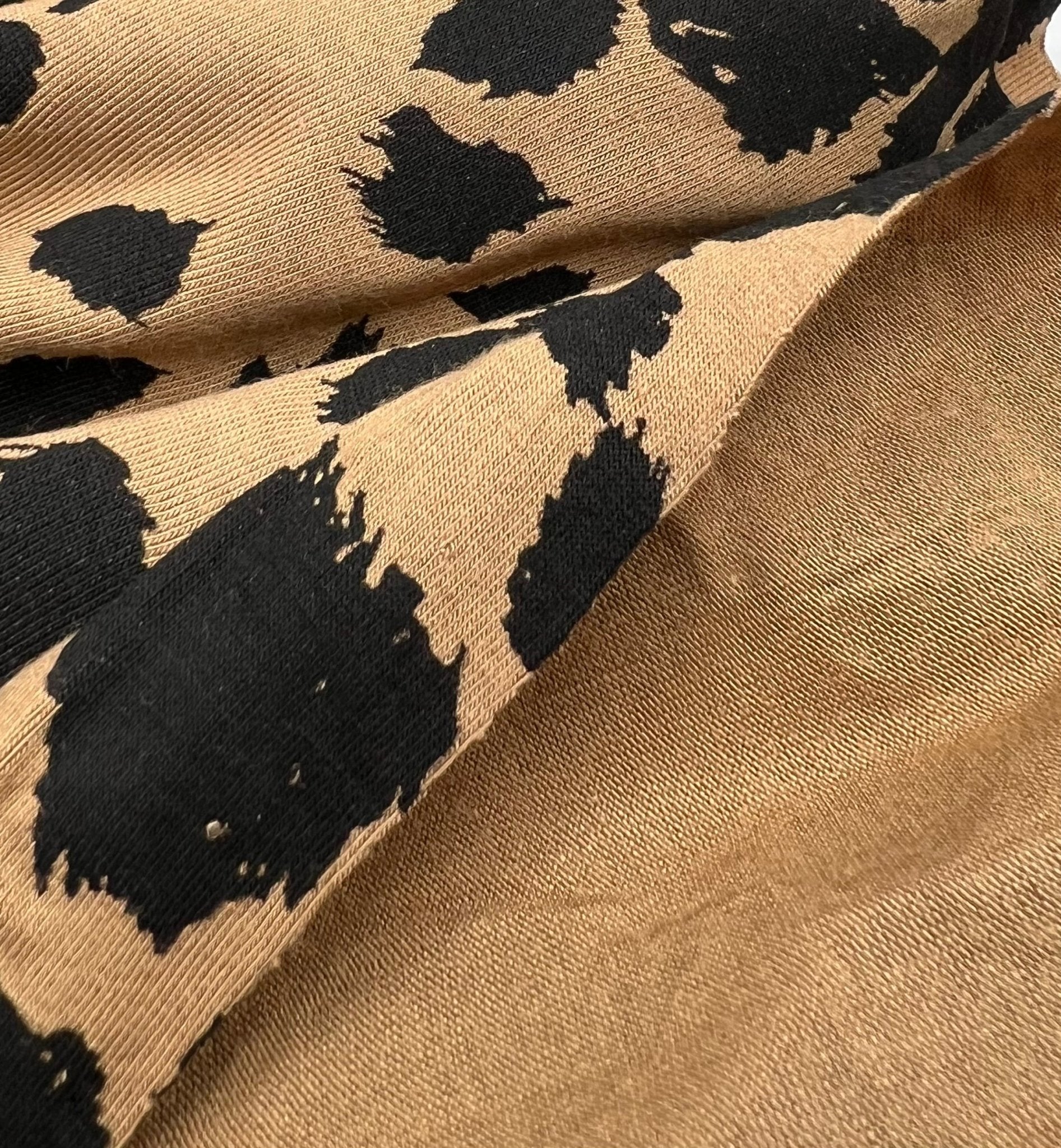 Brown Black Leopard Print Viscose Elastane Fabric - T9 Fabrics