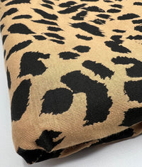 Brown Black Leopard Print Viscose Elastane Fabric - T9 Fabrics