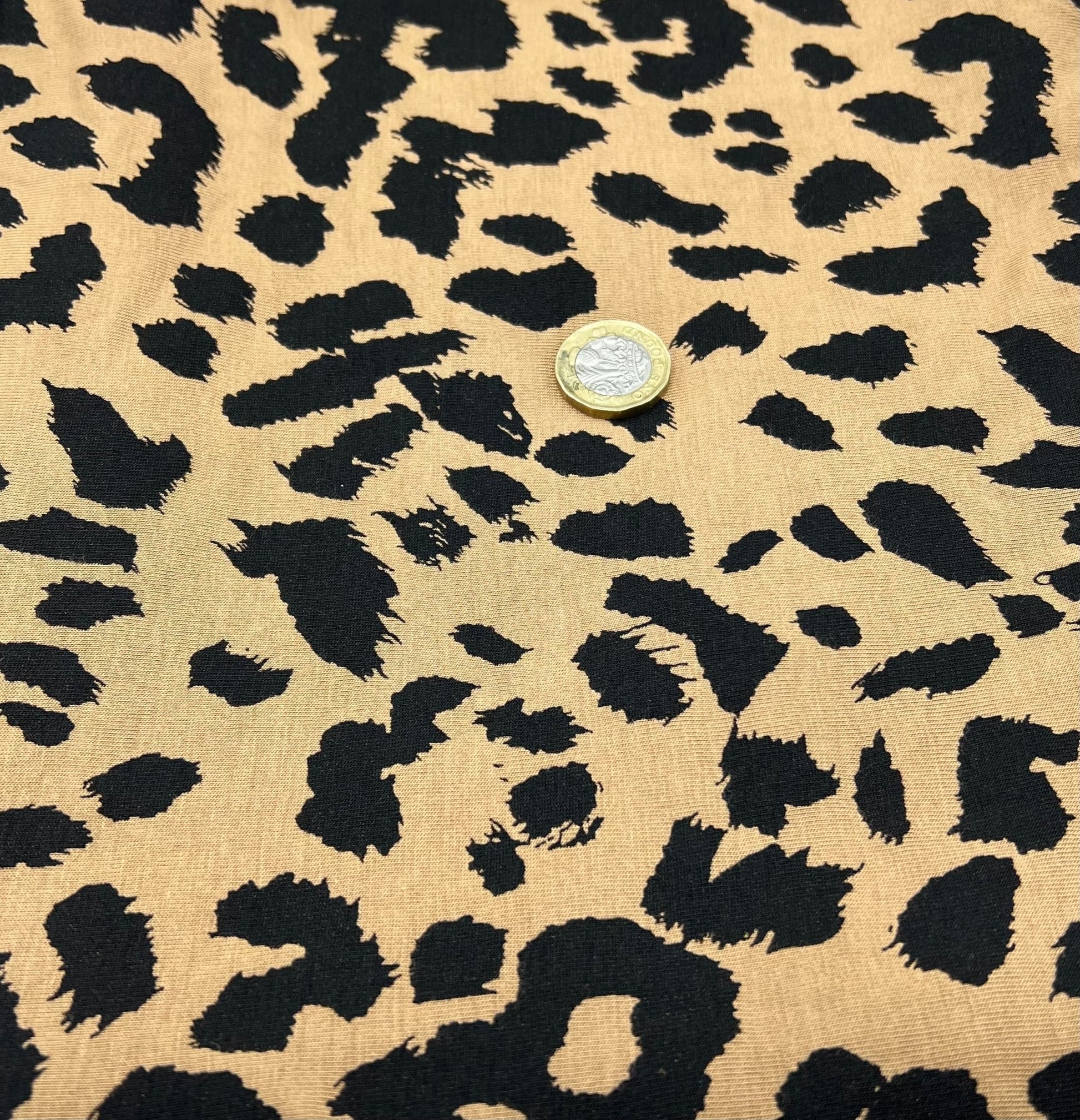 Brown Black Leopard Print Viscose Elastane Fabric - T9 Fabrics