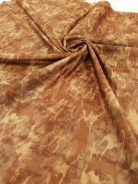 Brown Camo Printed Plain Scuba Fabric - T9 Fabrics