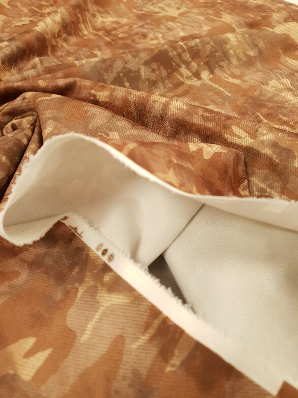 Brown Camo Printed Plain Scuba Fabric - T9 Fabrics