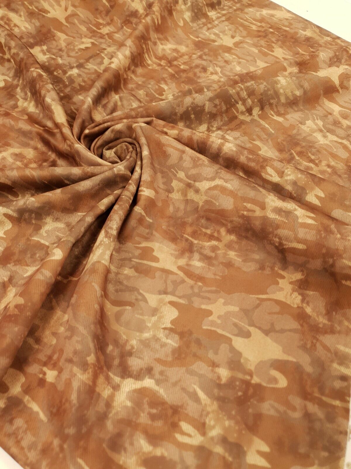 Brown Camo Printed Plain Scuba Fabric - T9 Fabrics