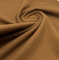 Brown Cotton Stretch Jersey 240 GSM 92/8 Lycra 4 Way Stretch - T9 Fabrics