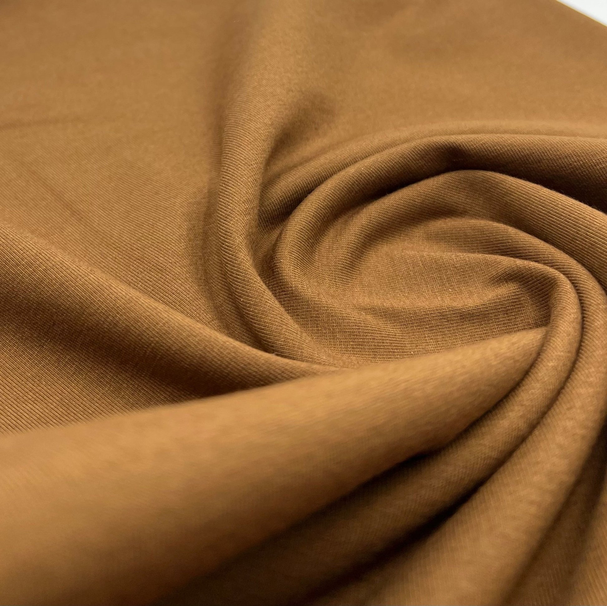 Brown Cotton Stretch Jersey 240 GSM 92/8 Lycra 4 Way Stretch - T9 Fabrics