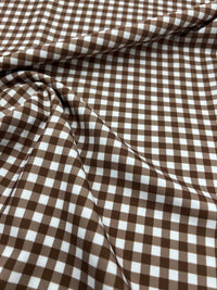 Brown Gingham Non Stretch Woven Fabric - T9 Fabrics