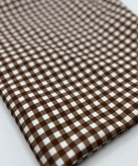 Brown Gingham Non Stretch Woven Fabric - T9 Fabrics