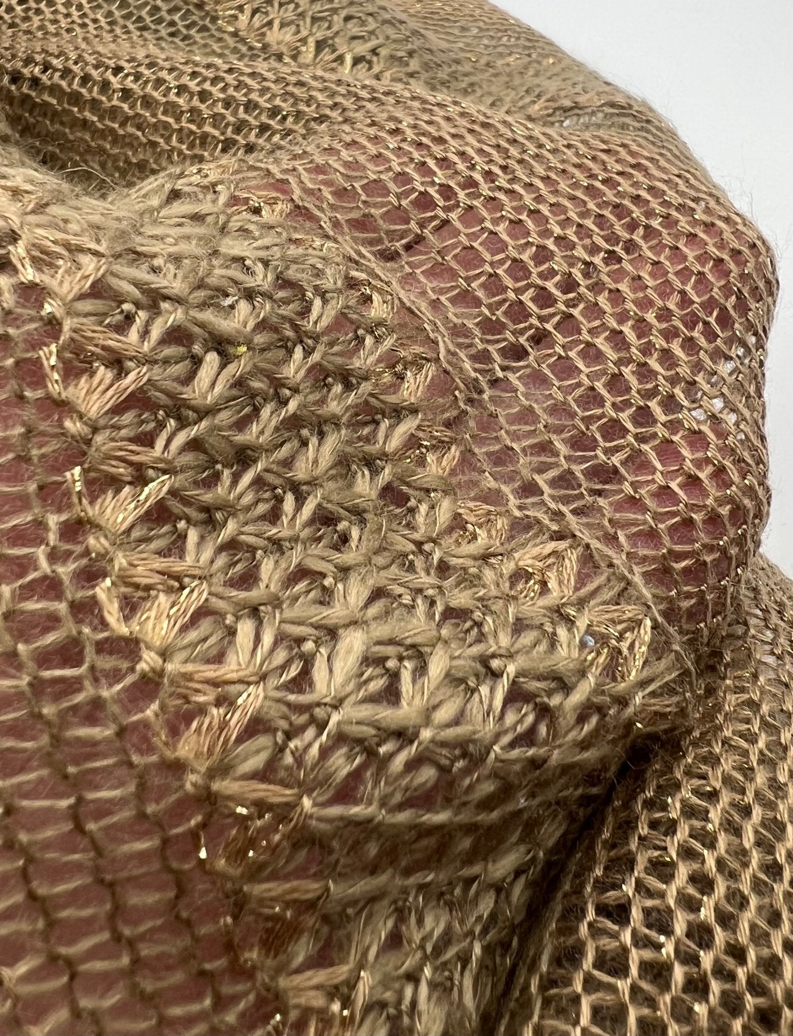 Brown Green Gold Stripe Knitted Stretch Fabric - T9 Fabrics