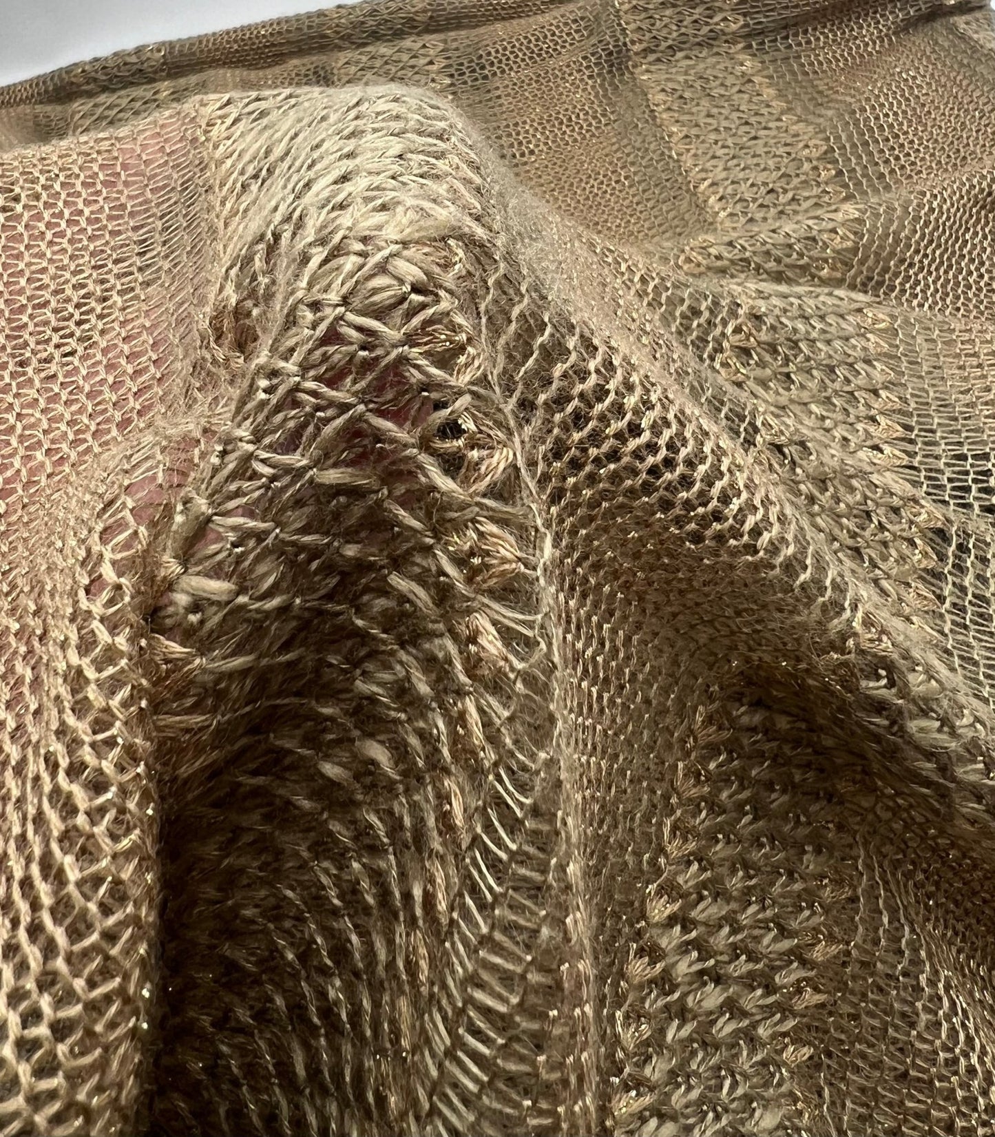 Brown Green Gold Stripe Knitted Stretch Fabric - T9 Fabrics