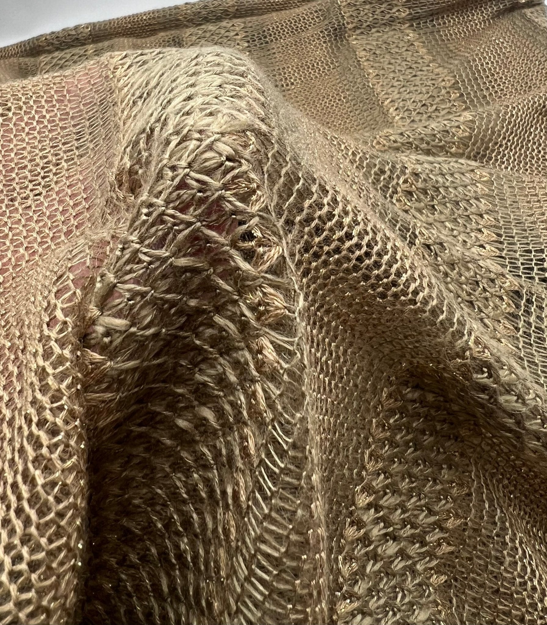 Brown Green Gold Stripe Knitted Stretch Fabric - T9 Fabrics